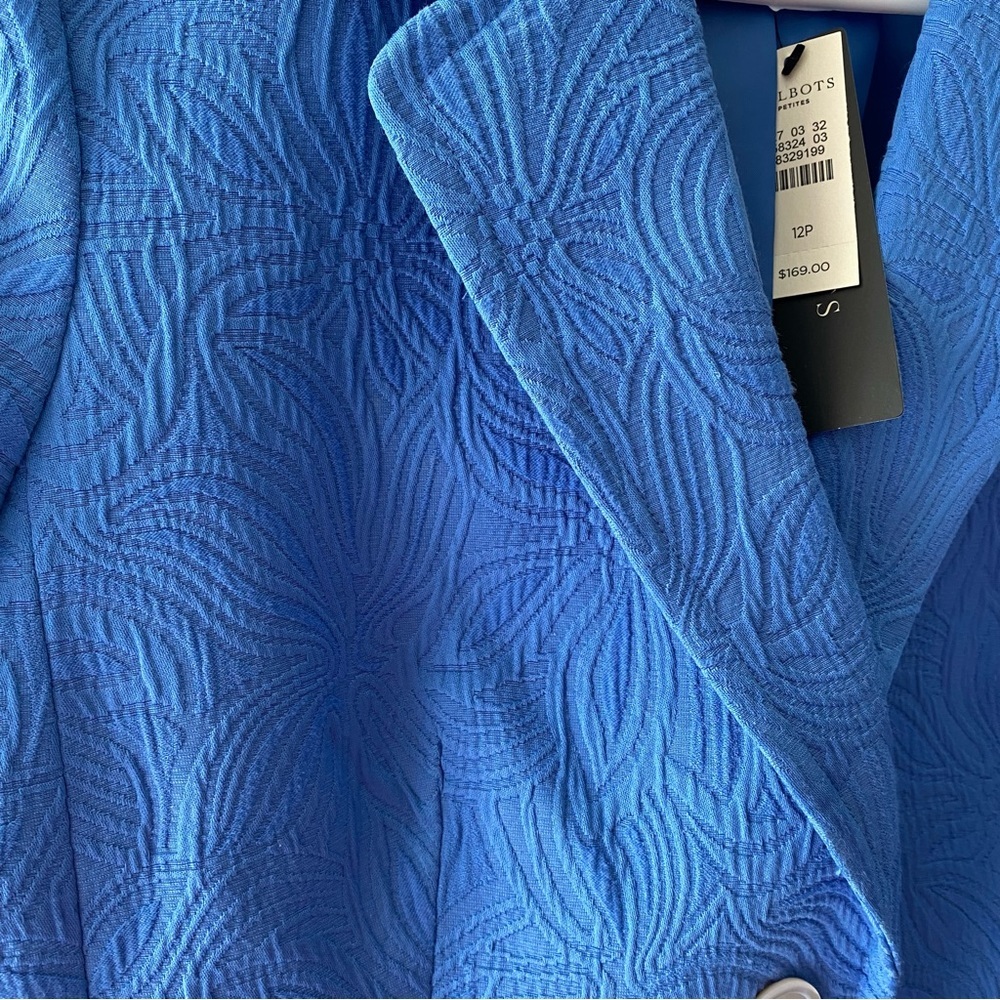 NWT Talbots blazer Blue one button. SZ 12P - Picture 5 of 14
